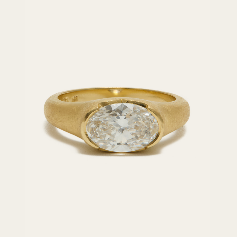 Celeste with Lab Oval Diamond - 18ct Gold