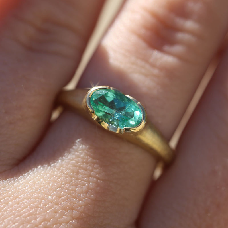 Celeste Ring with Oval Emerald
