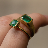 Nico Ring with Emerald Cut Emerald - 18ct Gold