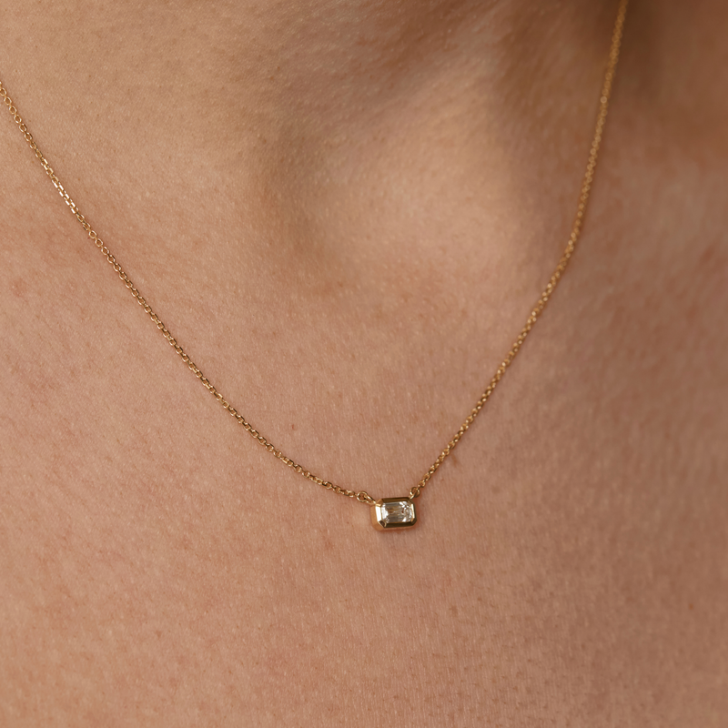 Sol Emerald Cut Lab Diamond Necklace