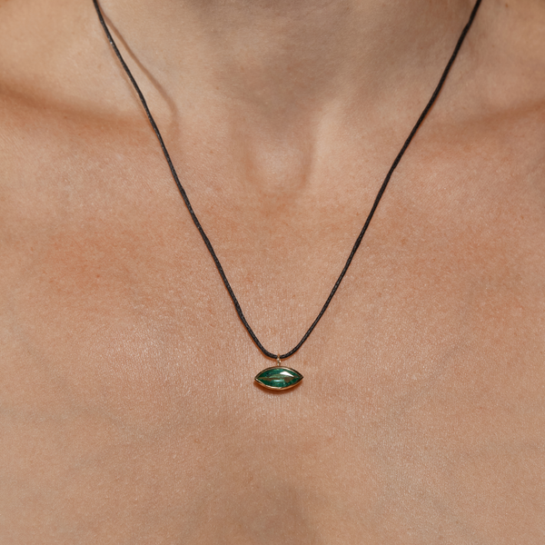 Olympia Necklace with Marquise Zambian Emerald