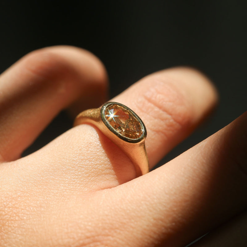 Nico with Natural Oval Champagne Diamond - 18ct Gold