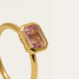 Dusk with 1.23ct Emerald Cut Pale Pink Sapphire - 18ct Gold