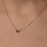 Sol Emerald Cut Emerald Necklace