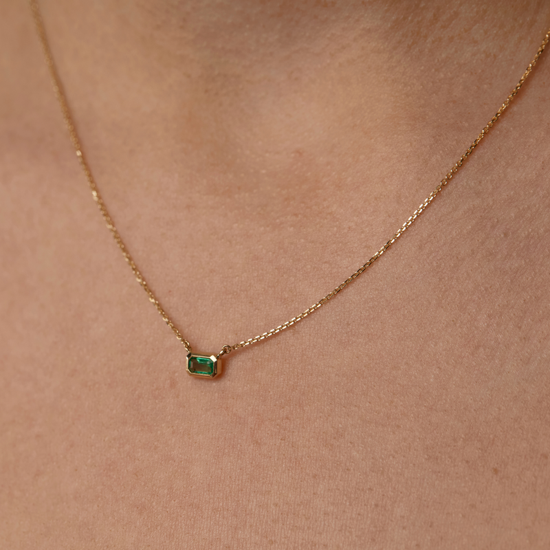 Sol Emerald Cut Emerald Necklace