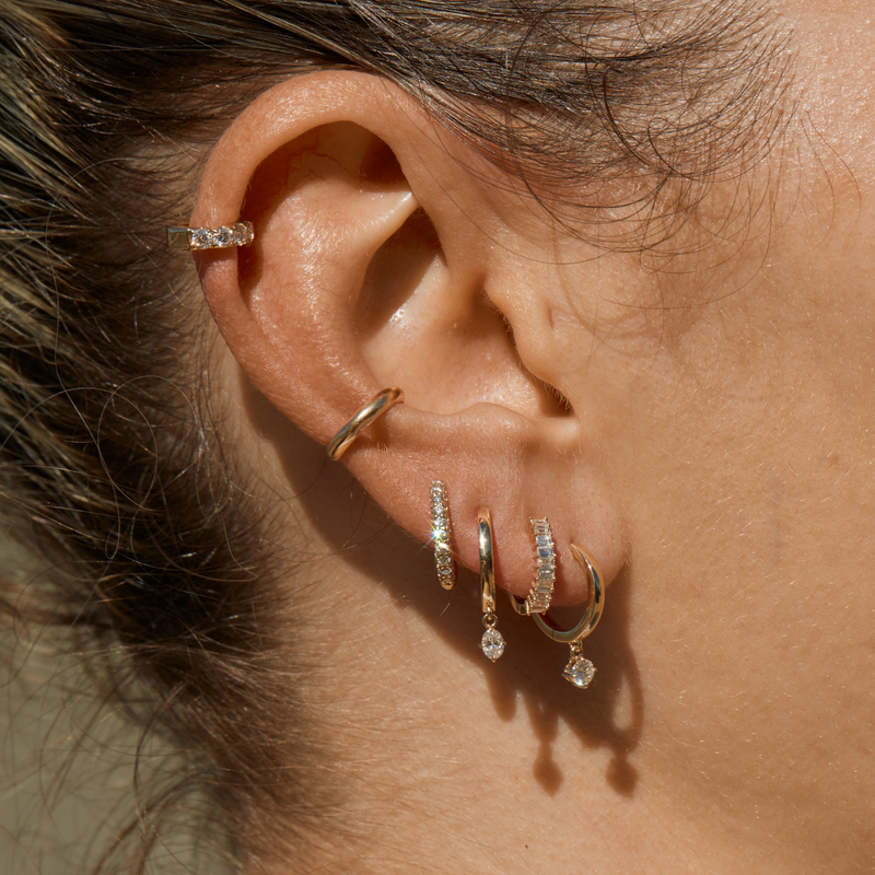 Classic Ear Cuff 9ct Gold Gold No Pierce Earrings By Baby