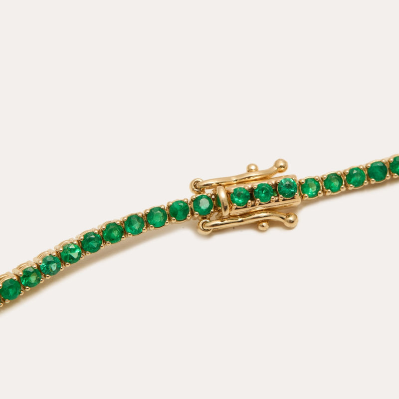 The Tennis Necklace Emerald - 14ct Gold