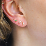 Tiniest Neo Emerald Stud - 14ct Gold