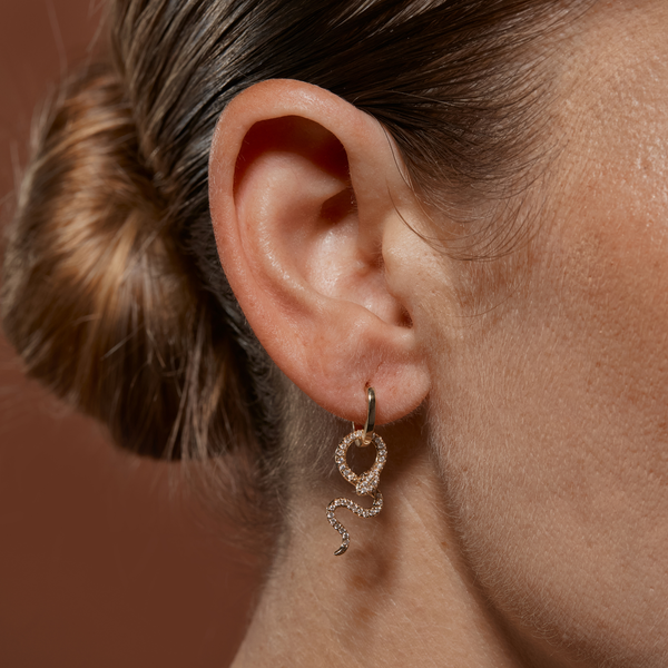 Diamond Snake Drop Charm