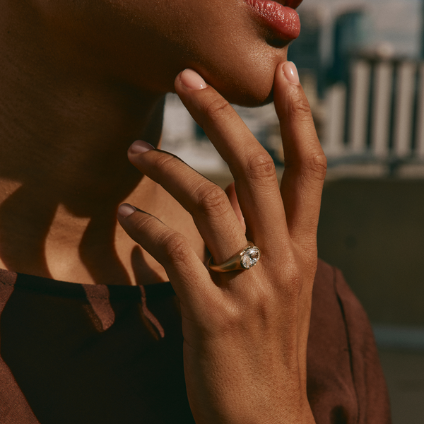 Celeste with Lab Oval Diamond - 18ct Gold