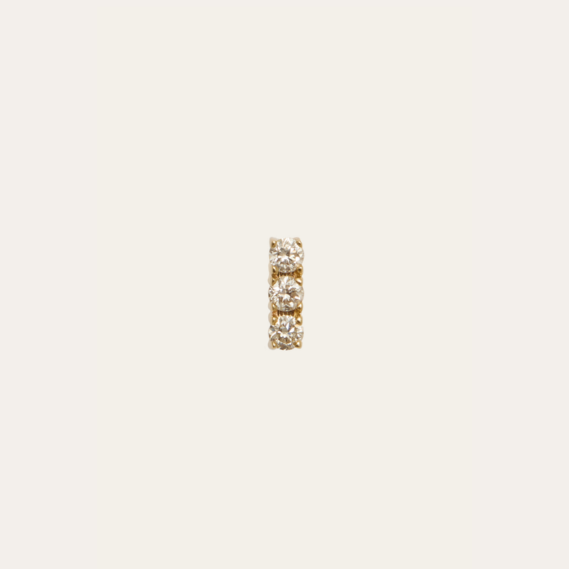 Tiny Diamond Bar Stud - 14ct Gold