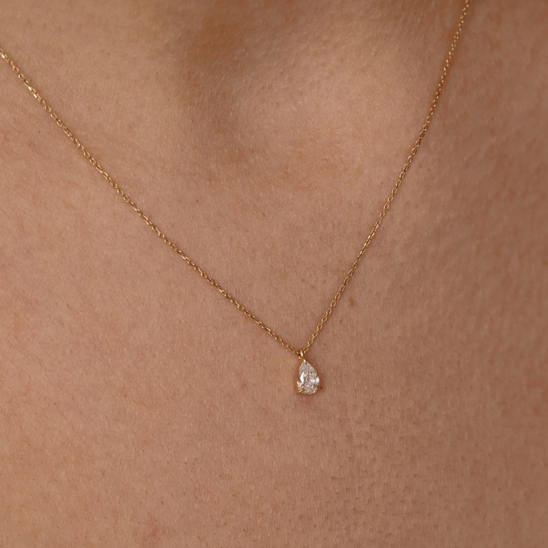 Asteria Pear Lab Diamond Necklace