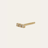 Tiny Diamond Bar Stud - 14ct Gold