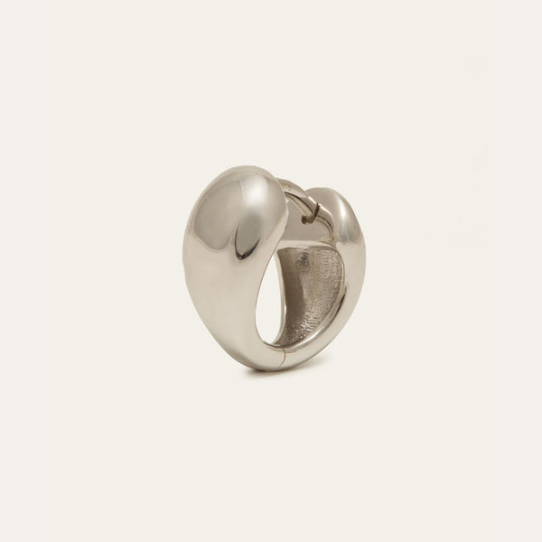 Teardrop Huggie Small - 9ct White Gold