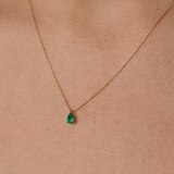 Asteria Pear Emerald Necklace