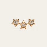 Triple Star Diamond Stud - 14ct Gold
