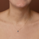 Asteria Pear Blue Sapphire Necklace