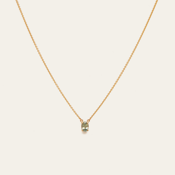Roxy Necklace with 0.58ct Light Teal Sapphire - 9ct Gold