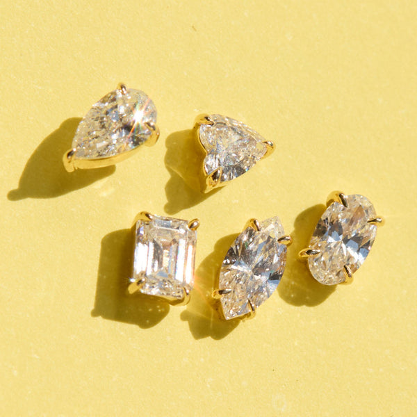 Big Marquise Lab Diamond Stud