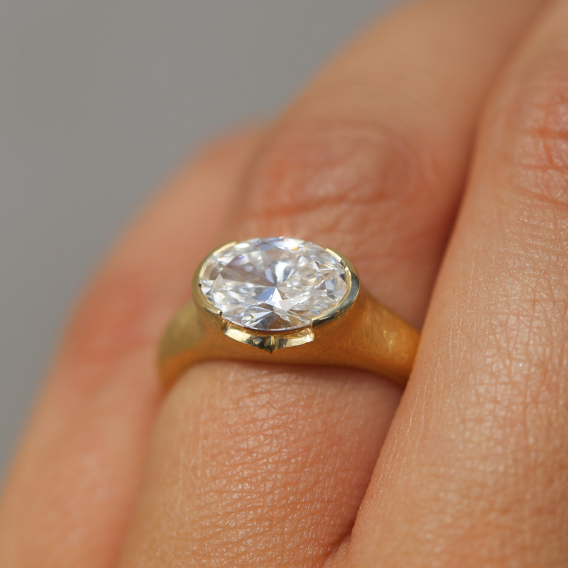 Celeste with Lab Oval Diamond - 18ct Gold