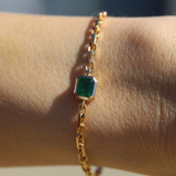 Hera Bracelet with Zambian Emerald - 9ct Gold