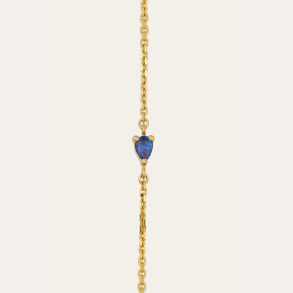 Eos Pear Shape Blue Sapphire Bracelet - 9ct Gold