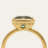 Artemis with Emerald Cut Teal Sapphire - 18ct Gold