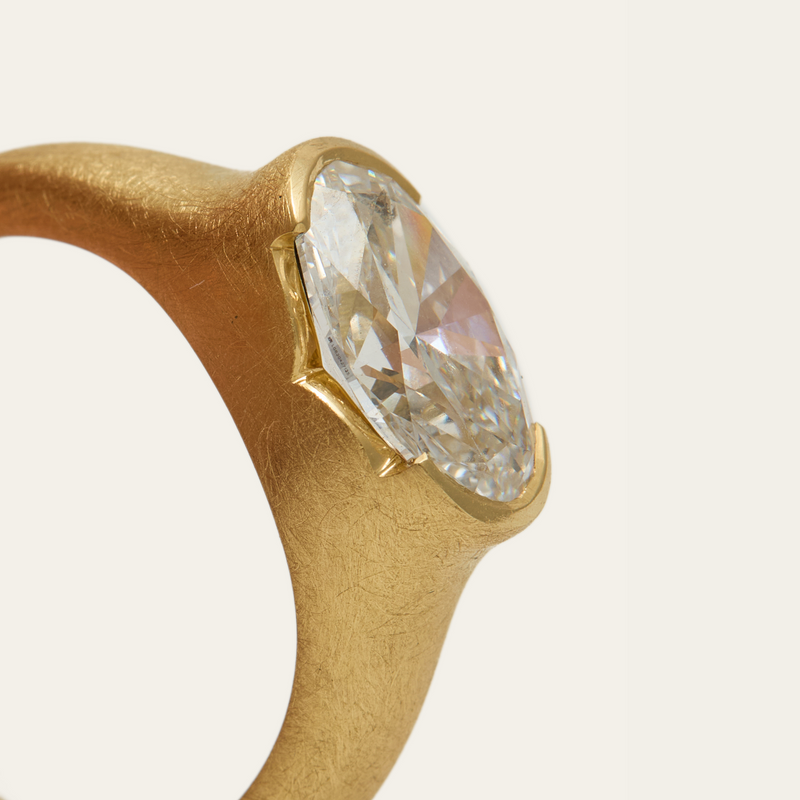 Celeste with Lab Oval Diamond - 18ct Gold