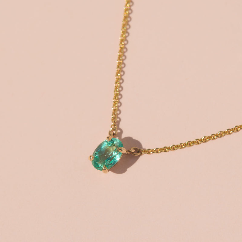 Roxy Necklace with Mint Colombian Emerald