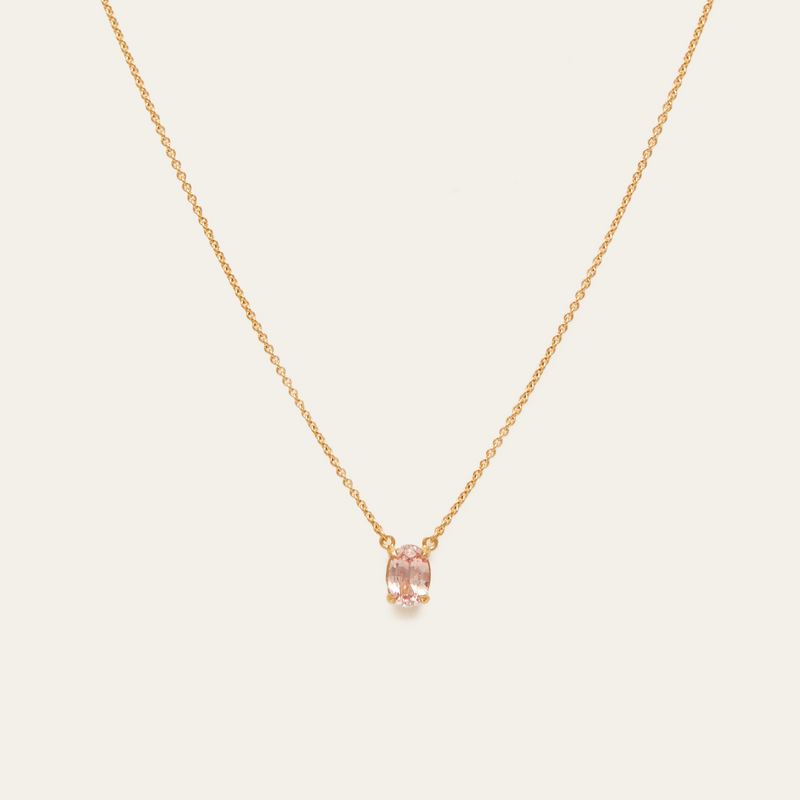 Roxy Necklace with 1.01ct Peach Sapphire - 18ct Gold