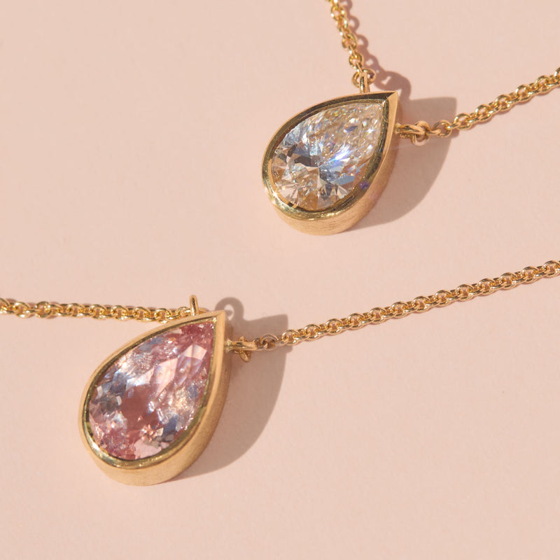 Aura Necklace with Lab Pear Shape Diamond