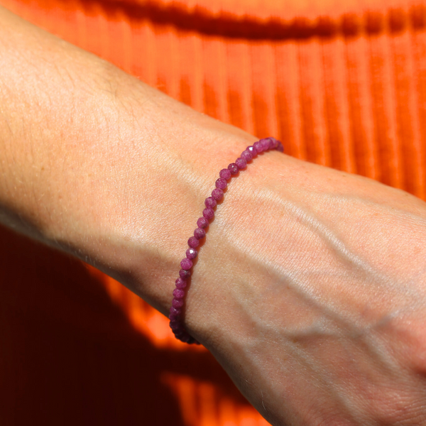 Ruby Bead Bracelet - 14ct Gold