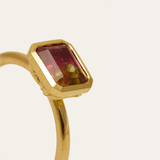 Pandora with Emerald Cut Watermelon Tourmaline - 18ct Gold