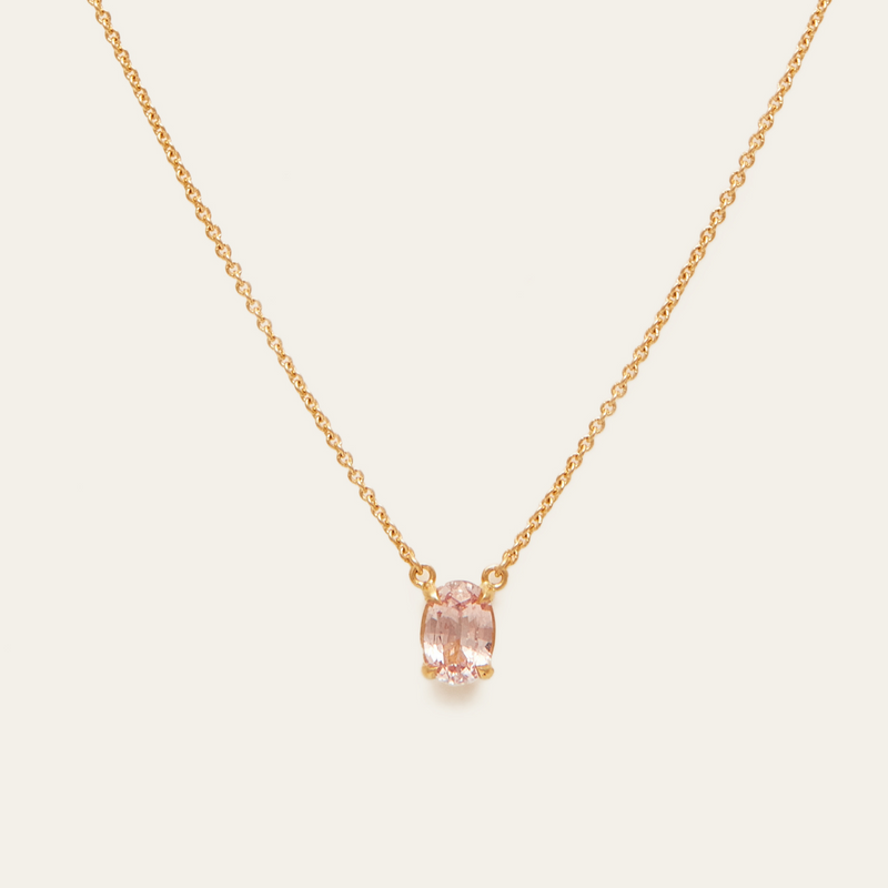 Roxy Necklace with 1.01ct Peach Sapphire - 18ct Gold