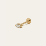 Neo Baguette Diamond Stud - 14ct Gold