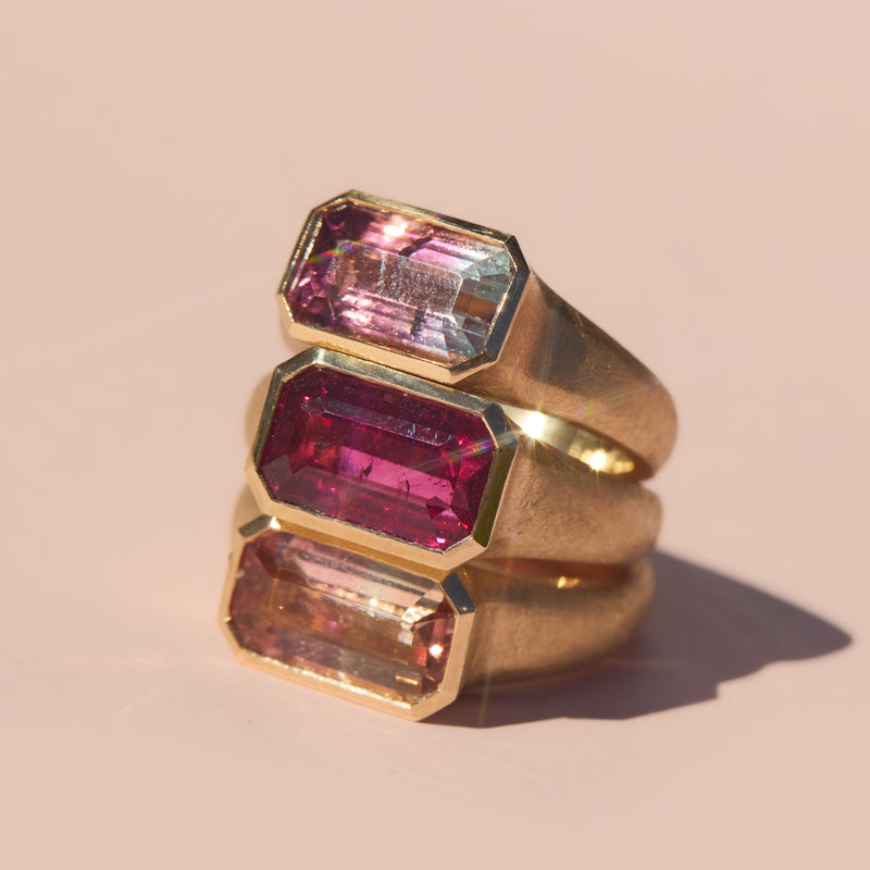 Nico Ring with Bi Colour Pink Tourmaline