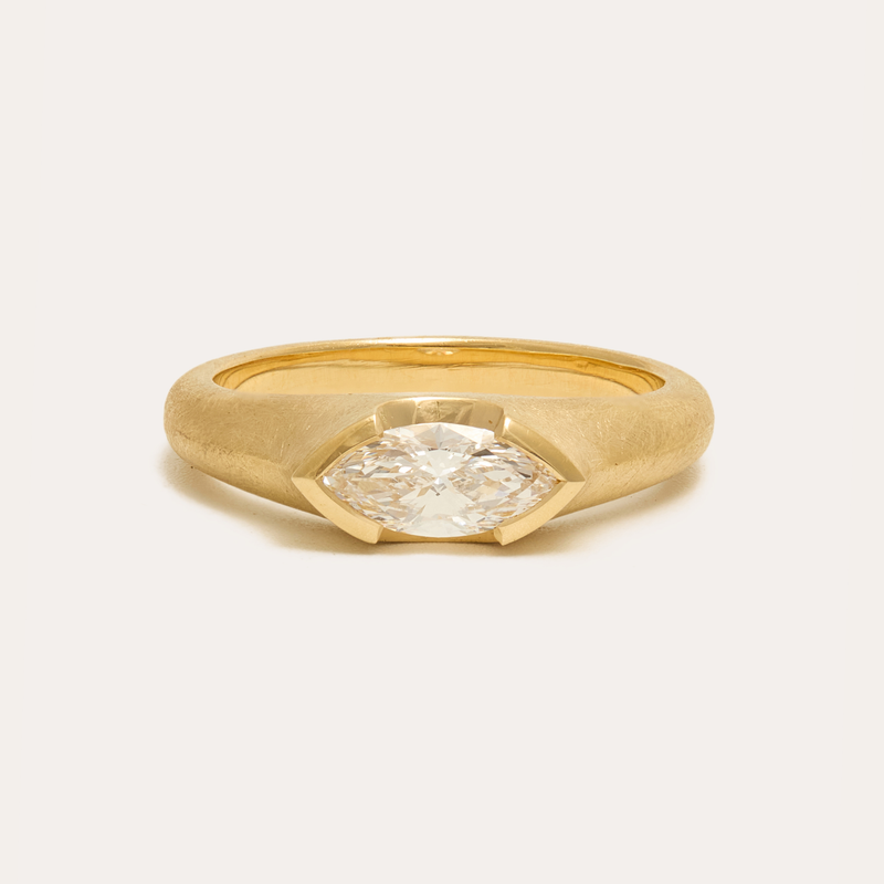 Athena with Lab Marquise Diamond - 18ct Gold