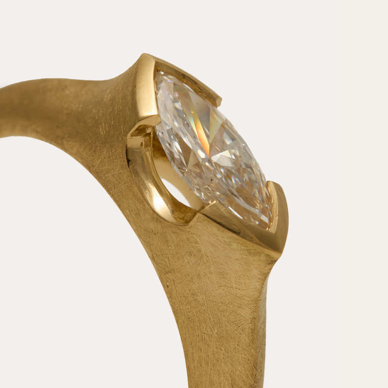 Athena with Lab Marquise Diamond - 18ct Gold