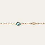 Marquise Evil Eye & Diamond Bracelet - 14ct Gold