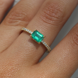 Zelda with Emerald Cut Emerald - 18ct Gold