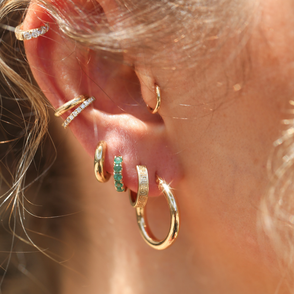 Chunky Tube Hoops Medium - 9ct Gold