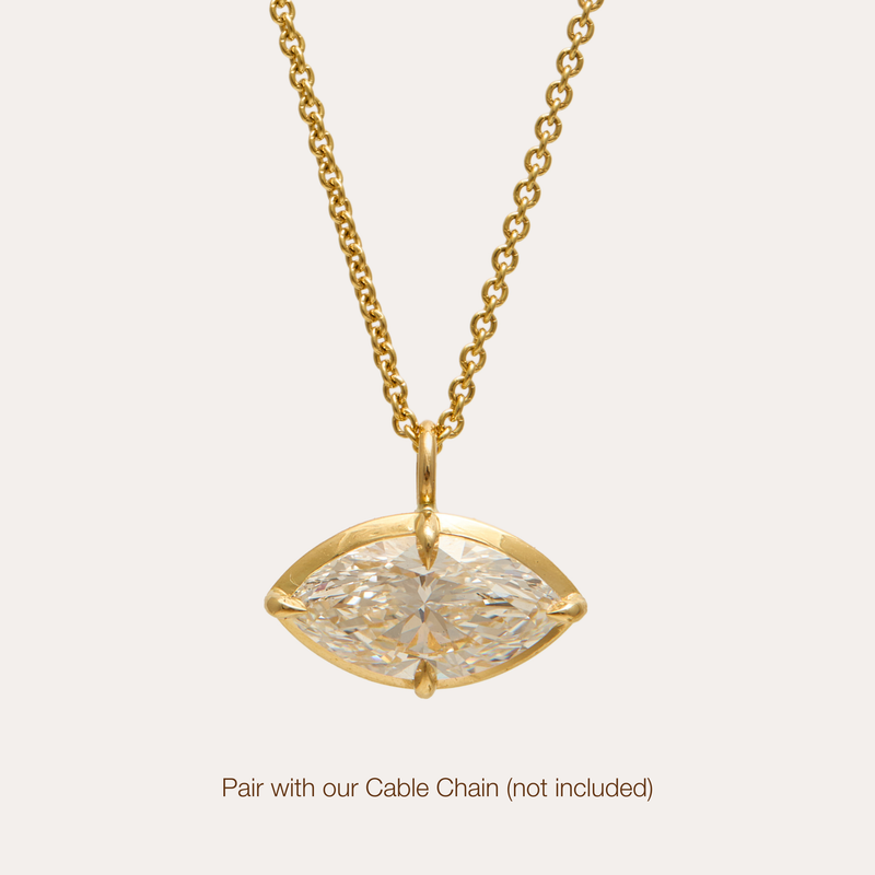 Mira Necklace with Lab Marquise Diamond