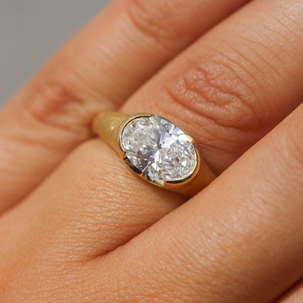 Celeste with Lab Oval Diamond - 18ct Gold