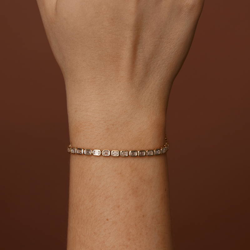 The Emerald Cut Lab Diamond Tennis Bracelet