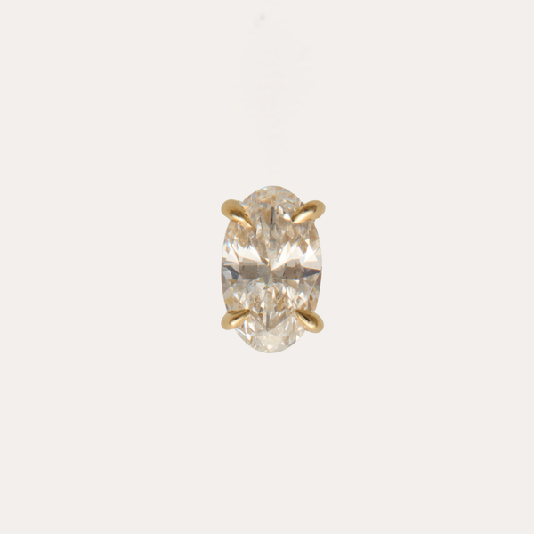 Big Oval Lab Diamond Stud