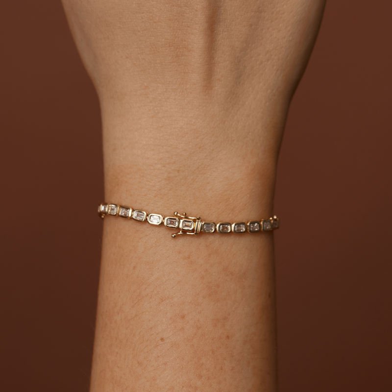 The Emerald Cut Lab Diamond Tennis Bracelet