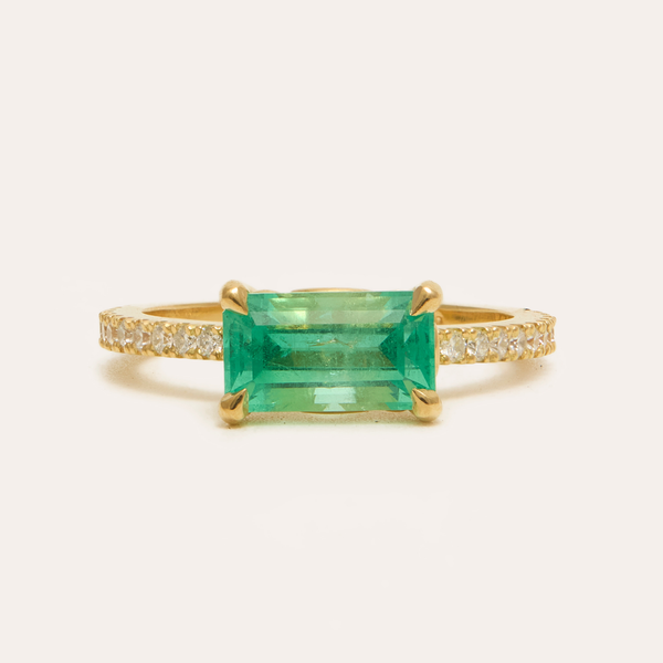Zelda with Emerald Cut Emerald - 18ct Gold