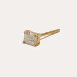 Big Emerald Cut Lab Diamond Stud