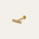 Diamond Bar Stud - 14ct Gold