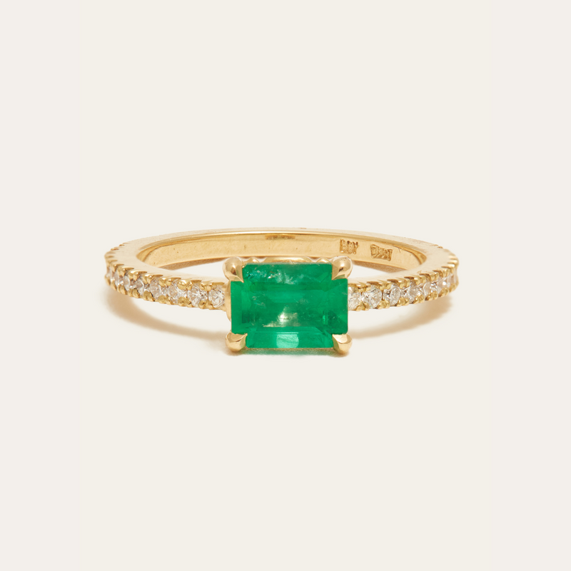 Zelda with Emerald Cut Emerald - 18ct Gold